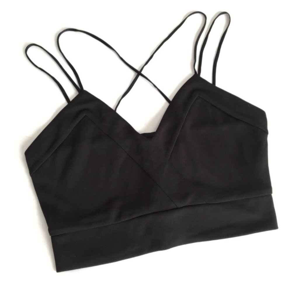 NWT Express bandeau crop top black
